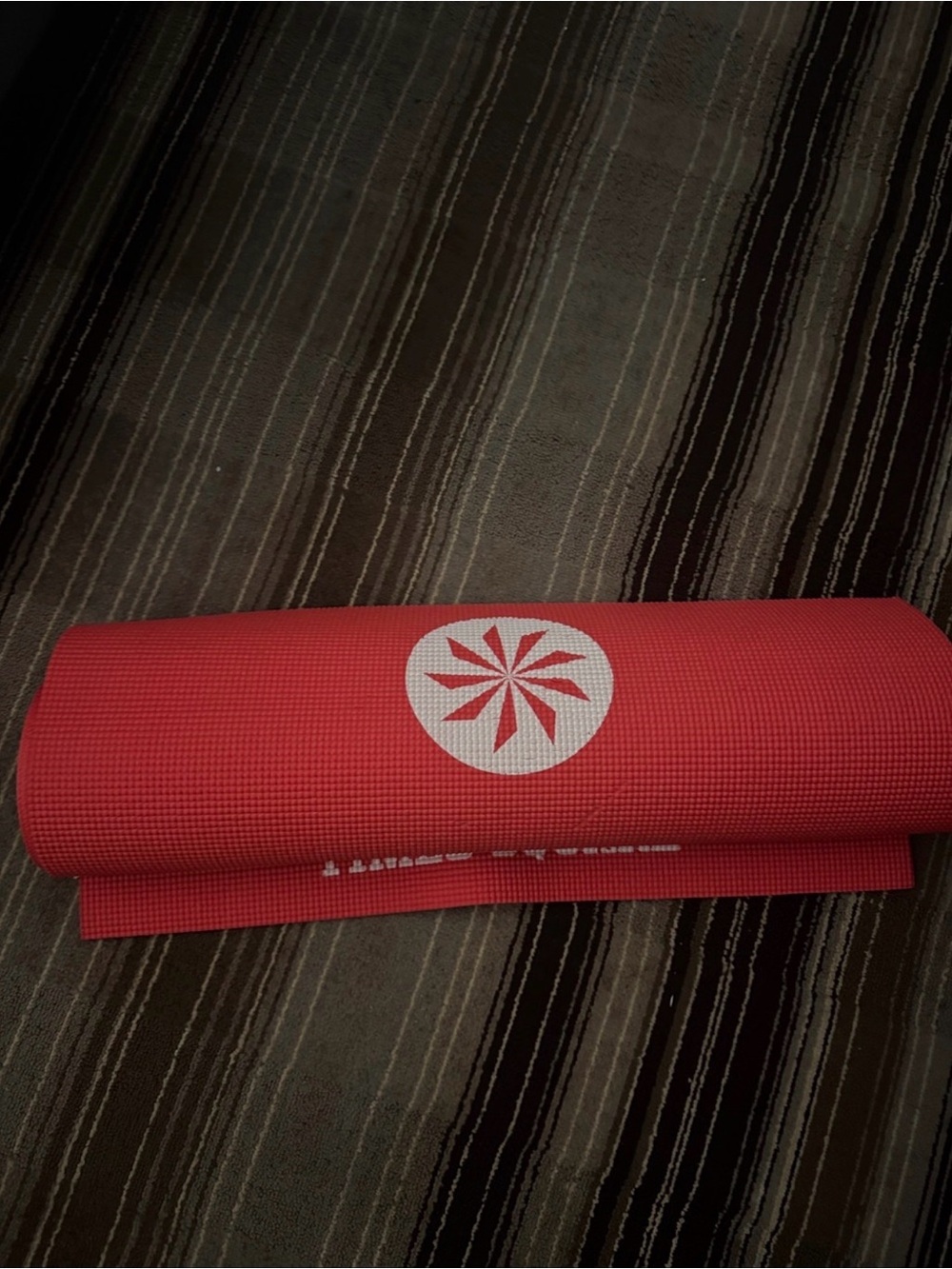 Red Home Accent Yoga Mat with White Logo